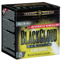 Federal PWBXD2094 Black Cloud FS Steel Close Range 20 Gauge 3" 1 Oz 4 Shot 25 Bx