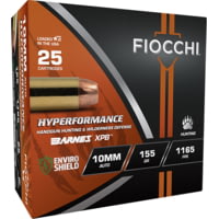 Fiocchi Hyperformance Hunt 10mm Auto 155 Grain XPB Jacketed Hollow Point Brass Pistol Ammunition
