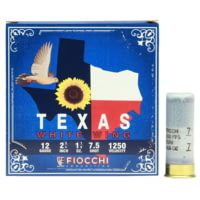 Fiocchi 20TWW75 Texas White Wing Dove Loads 20 Gauge 2.75" 7/8 Oz 7.5 Shot 25 Bx