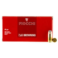 Fiocchi Shooting Dynamics .32 ACP 60 Grain Semi-Jacketed Hollow Point Brass Cased Centerfire Pistol Ammunition