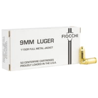 Fiocchi White Box 9mm Luger 115 Grain Full Metal Jacket Brass Cased Centerfire Pistol Ammunition