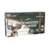 Fiocchi Backwoods Hunter 308 Winchester 150 Grain Coated Hollow Point Brass Cased Rifle Ammunition