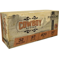 Fiocchi Cowboy Action .32 S&amp;W Long 97 Grain Lead Round Nose Brass Cased Pistol Ammunition