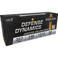 Fiocchi Defense Dynamics .357 Magnum 148 Grain JHP Brass Cased Pistol Ammunition