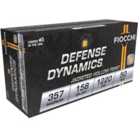 Fiocchi Defense Dynamics .357 Magnum 158 Grain JHP Brass Pistol Ammunition