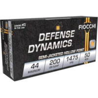 Fiocchi Defense Dynamics .44 Magnum 200 Grain SJHP Brass Pistol Ammunition