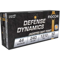 Fiocchi Defense Dynamics .44 Magnum 240 Grain JSP Brass Cased pistol Ammunition