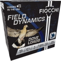 Fiocchi Dove/Quail 16 Gauge 1oz 2.75in 7 1/2 Shot 2 Size Shotgun Ammunition