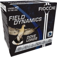 Fiocchi Dove/Quail 20 Gauge 7/8 oz 2.75in 7 1/2 Shot 2 Size Shotgun Ammunition