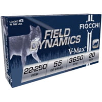 Fiocchi Field Dynamics .22-250 55 Grain VMAX Brass Rifle Ammunition