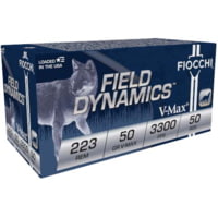 Fiocchi Field Dynamics .223 Remington 50 Grain VMAX Brass Cased Rifle Ammunition