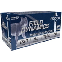 Fiocchi Field Dynamics .223 Remington 55 Grain PSP Brass Cased Rifle Ammunition