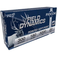 Fiocchi Field Dynamics .300 Winchester Magnum 180 Grain PSP Brass Rifle Ammunition