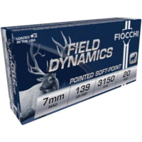 Fiocchi Field Dynamics 7mm Magnum 139 Grain PSP Brass Rifle Ammunition