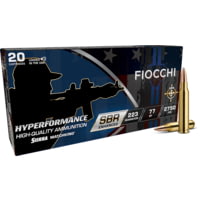 Fiocchi Hyperformance .223 Rem 77 Grain Hollow Point Boat Tail Brass Rifle Ammunition