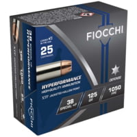 Fiocchi Hyperformance Defense .38 Special +P 125 Grain XTPHP Brass Cased Centerfire Pistol Ammunition