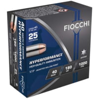 Fiocchi Hyperformance Defense .40 S&amp;W 180 Grain JHP Brass Cased Pistol Ammunition