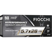 Fiocchi Hyperformance Defense 5.7x28mm 40grain Tipped Hollow Point (THP) Brass Cased Pistol Ammunition