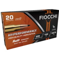 Fiocchi Hyperformance Hunt .308 Winchester 150 Grain Scirocco Brass Rifle Ammunition