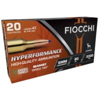 Fiocchi Hyperformance Hunt 6mm Creedmoor, 80 Gr, Rifle Centerfire, Brass Rifle Ammunition