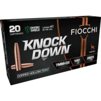 Fiocchi Knock Down 7mm-08 Remington 140 Grain HP Brass Rifle Ammunition