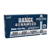 Fiocchi Range Dynamics .300 Blackout 220 Grain Subsonic Brass Rifle Ammunition
