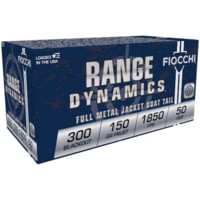Fiocchi Range Dynamics 300BLK 150 Grain FMJBT Brass Rifle Ammunition