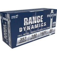 Fiocchi Range Dynamics .357 Magnum 142 Grain FMJTC Brass Pistol Ammunition