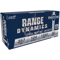 Fiocchi Range Dynamics .357 SIG 124 Grain FMJ Brass Cased Centerfire Pistol Ammunition