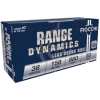 Fiocchi Range Dynamics .38 Special 158 Grain LRN Brass Pistol Ammunition