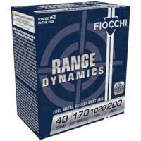 Fiocchi Range Dynamics 40 S&amp;W 170 Grain FMJTC Centerfire Pistol Ammunition