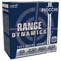 Fiocchi Range Dynamics .45 ACP 230 Grain FMJ Brass Cased Pistol Ammunition