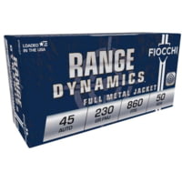 Fiocchi Range Dynamics .45ACP 230 Grain FMJ Brass Pistol Ammunition