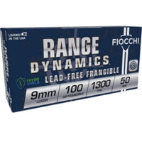 Fiocchi Range Dynamics 9mm Luger 100 Grain Non-Tox Frangible Brass Pistol Ammunition