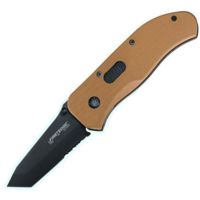 First Edge Tracklock Modified Tanto Folding Knife, Assisted Opening Serrated Edge