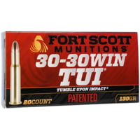 Fort Scott Munitions 30-30 Win 130 Grain CNC Machined Copper Brass Rifle Ammunition