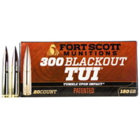 Fort Scott Munitions .300 BlackOut 150 Grain CNC Machined Copper Brass Riffle Ammunition