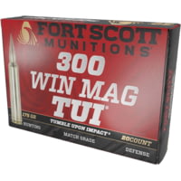 Fort Scott Munitions 300 Win Mag 175gr CNC Machined Copper Brass Rifle Ammunition