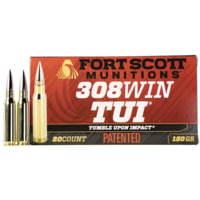 Fort Scott Munitions .308 Win 150 Grain CNC Machined Copper Brass Rifle Ammunition