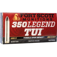 Fort Scott Munitions .350 Legend 125 grain Tumble Upon Impact Brass Rifle Ammunition