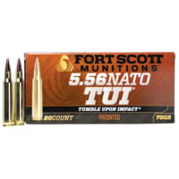 Fort Scott Munitions .5.56 NATO 70 Grain CNC Machined Copper Brass Rifle Ammunition