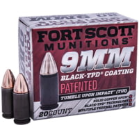 Fort Scott Munitions 9 mm 115 Grain TPD-9 CNC Machined Copper Brass Pistol Ammunition