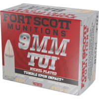 Fort Scott Munitions 9mm Luger 80 grain TUI Nickel Cased Pistol Ammunition