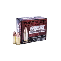 Fort Scott Munitions 9MM Sub-Munition Subsonic 125 Grain Centerfire Pistol Ammunition