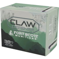 Fort Scott Munitions Claw Defense 38SPL +P 135 grain Flat Nose Brass Cased Pistol Ammunition