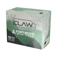 Fort Scott Munitions Claw Defense 9mm 115 grain Flat Nose Brass Cased Pistol Ammunition