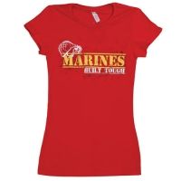 Fox Outdoor Women's Cotton Tees, Marines Built Tough / Red