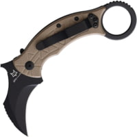 Fox Tribal K Karambit Coyote Tan G 3.00 in Stainless Steel Fixed Blade Knife