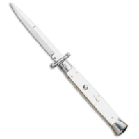 Frank Beltrame 11 Italian White Pearlex Tactical Swinguard 5.00in Automatic Folding Knife