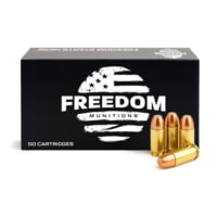 Freedom Munitions 9mm Luger 135 Grain Round Nose Flat Point Brass Pistol Ammunition